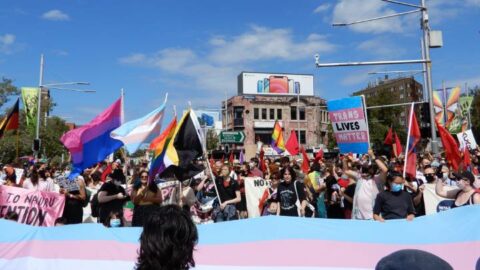 The 2021 Mardi Gras Rally protest on Oxford Street