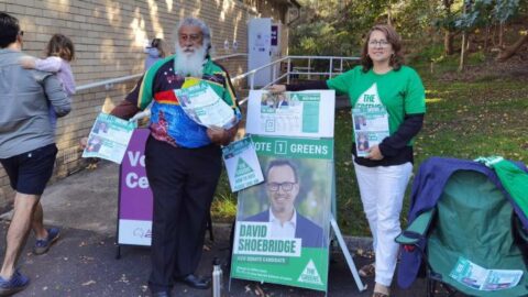Bondi Greens Councillor Dominic WY Kanak with Kat Henaway
