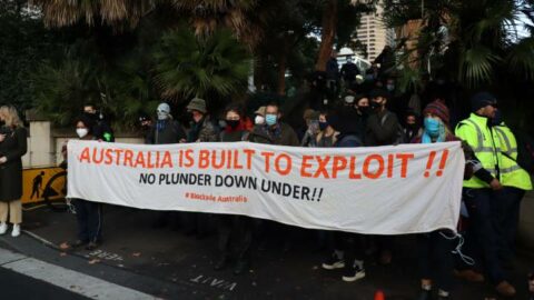 Blockade Australia protesters at Hyde Park on Tuesday