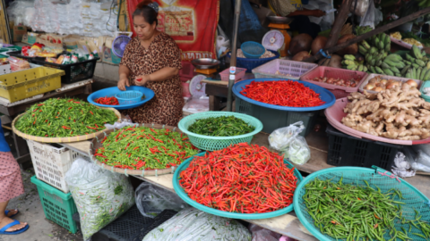 The chilli hawker’s market store always captures the eye