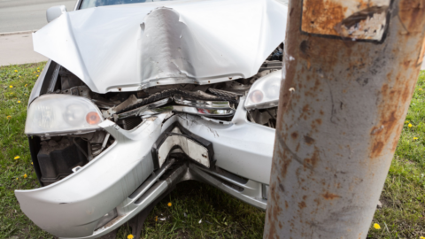 Car crash and police