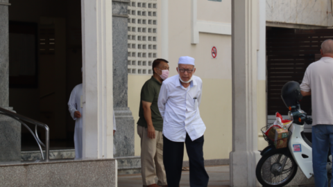 Exiting the mosque following afternoon prayer down on Chiang Mai’s Halal Street