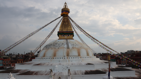 Most Tibetans in Kathmandu live in Boudha, an area that surrounds this Buddhist monument called the Boudhanath stupa