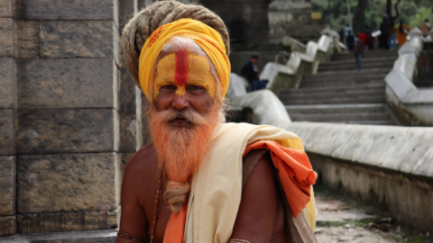 Sadhus dwell for periods at Pashupatinath, where they reside in caves