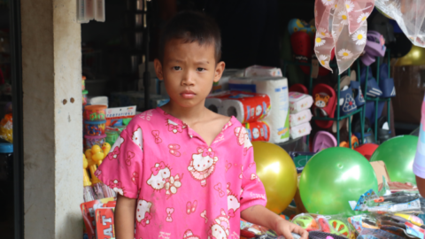 A young child who only knows life at the refugee camp