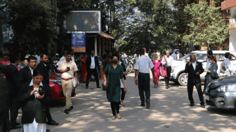 Out the front of the Guwahati Magistrate’s Court