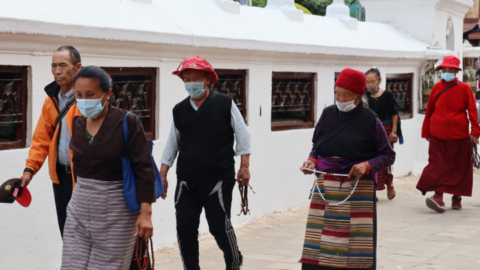 Tibetan laypeople also make the daily pilgrimage