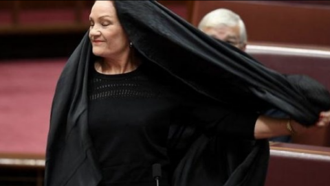 Hanson burqa stunt