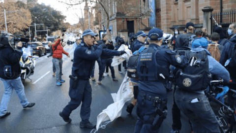 As soon as Blockade demonstrators stepped upon the street in June, officers swarmed them and applied force