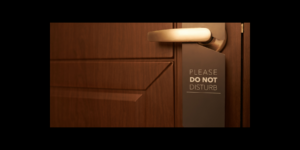Do not disturb sign on door