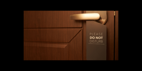 Do not disturb sign on door