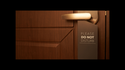 Do not disturb sign on door