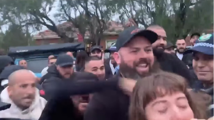 Christian Lives Matter member punches CARR protester in the back of her head 