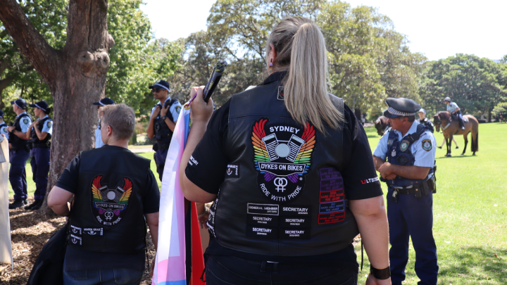 Dykes on Bikes were in support