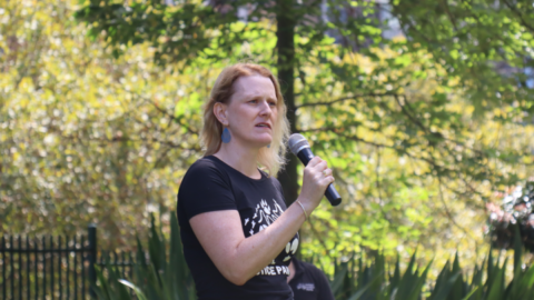 Alison Waters addresses the Sydney Animal Rights March 