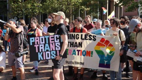 The Community Action for Rainbow Rights counterprotest last Saturday