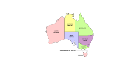 Australia map and borders