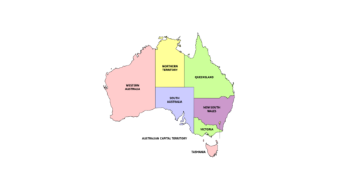 Australia map and borders