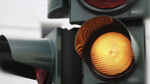 Orange traffic light