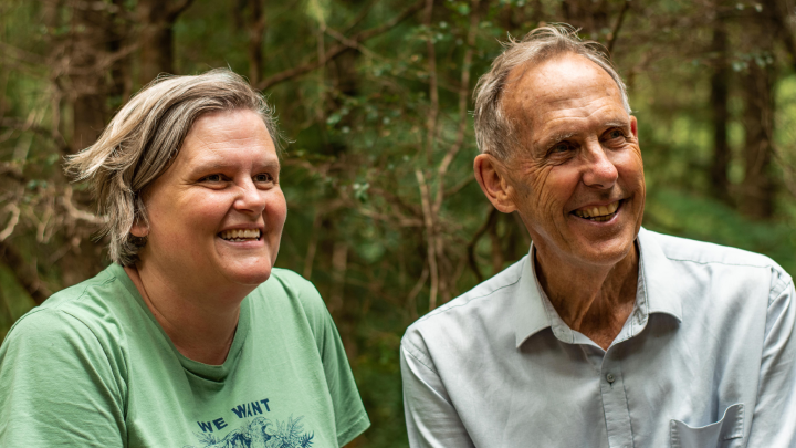 Jenny Weber with environmentalist Bob Brown