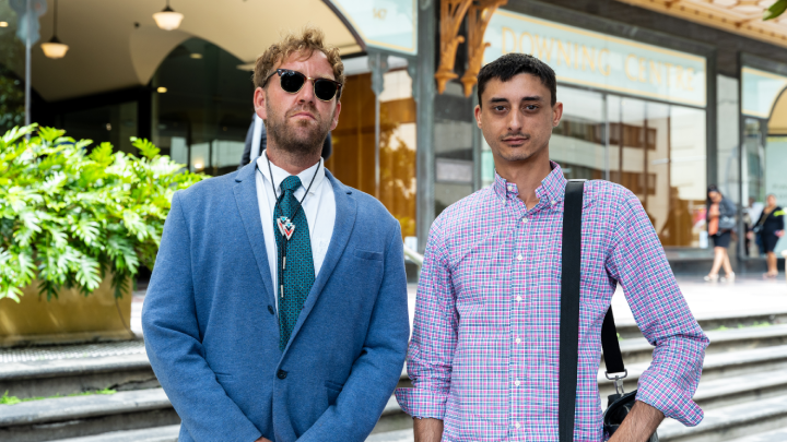 Cannabis crusaders Will Stolk and Alec Zammitt at Sydney’s Downing Centre Court