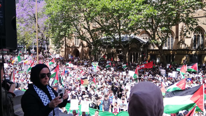 The massive Sydney turnout last Saturday in support of Palestine. Photo supplied by Palestine Action Group