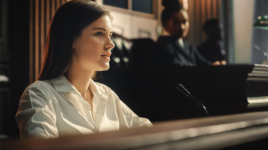 Woman giving evidence in court