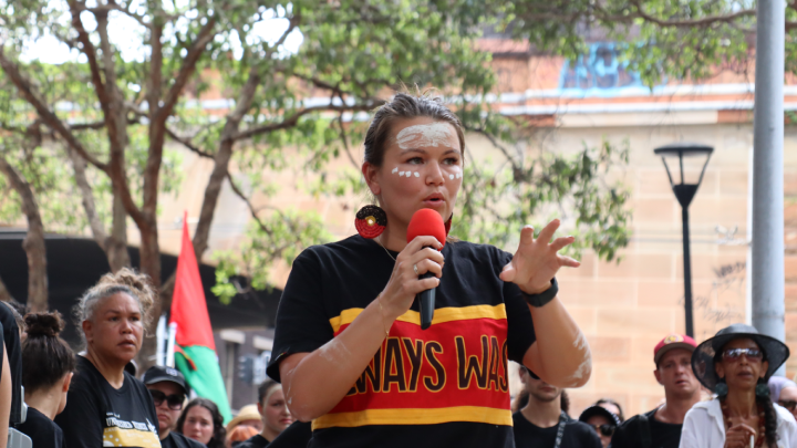 Bundjalung Widubul-Wiabul human rights lawyer Vanessa Turnbull-Roberts told of the key role the targeting of children plays in genocide whether that be via removal or murder