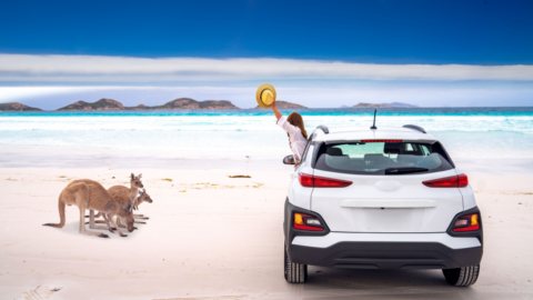 Car on the beach Australia