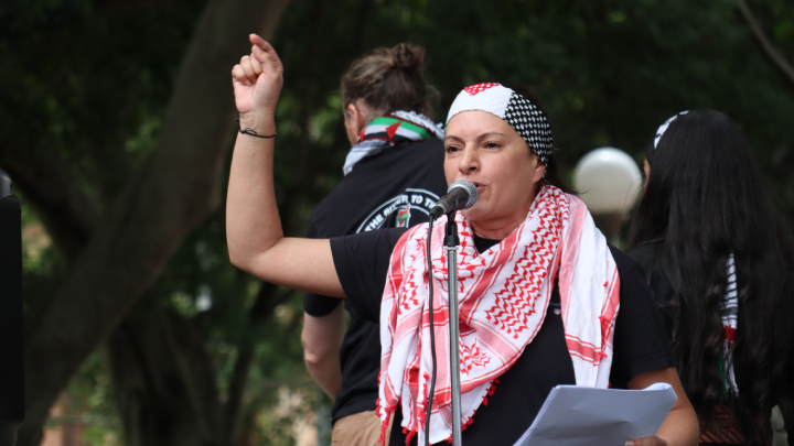 Palestine Action Group’s Ophelia Haragli outlined that Wong-Albanese “have disgracefully tried to justify ripping out the last piece of stable bread from the mouths of Palestinians literally starving to death”