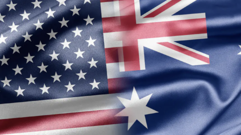 USA and Australian Flags