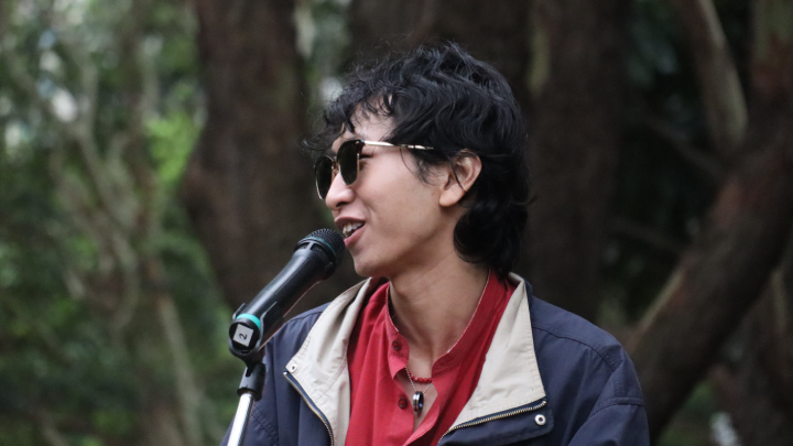 AMSWAG spokesperson Damien MCed the Stop the Raids rally