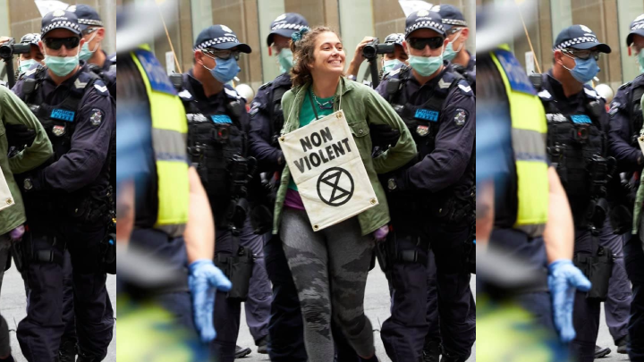 Seasoned frontline social justice and climate activist Violet Coco