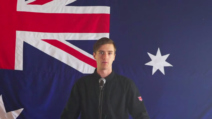 NSN member Hagen Palme explained the doctrine that underpins the White Australia Party at the recent meeting of its NSW chapter in Sydney