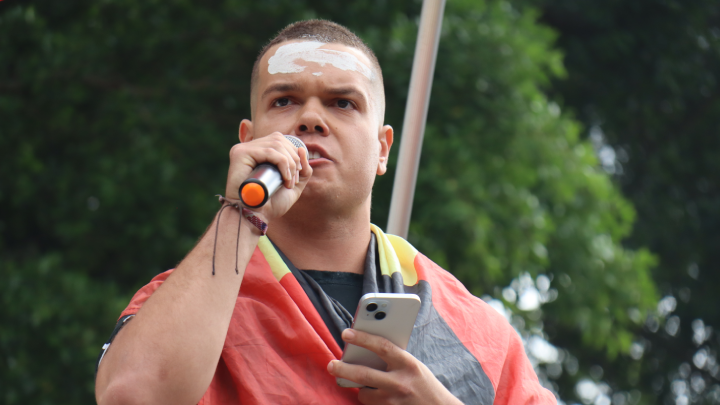 Bidjigal Gweagal man Jordan Ryan Hennessy called for the sort of numbers that showed up in the park on 26 January to turn up year-round to such demonstrations Bidjigal Gweagal man Jordan Ryan Hennessy called for the sort of numbers that showed up in the park on 26 January to turn up year-round to such demonstrations