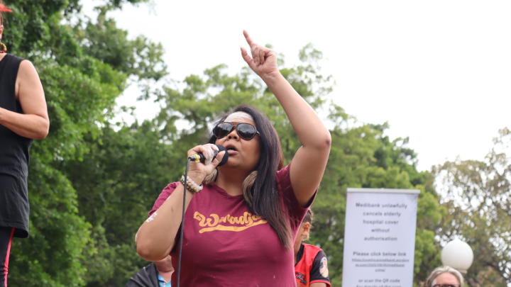Wiradjuri and Badulaig woman Lynda-June Coe called on different groups to form a First Peoples-led coalition to mobilise against forces like Pauline Hanson Wiradjuri and Badulaig woman Lynda-June Coe called on different groups to form a First Peoples-led coalition to mobilise against forces like Pauline Hanson