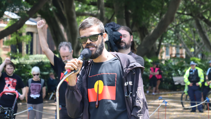 Dunghutti man Paul Silva spoke about rising Aboriginal deaths in custody in Hyde Park on 18 January 2026 Dunghutti man Paul Silva spoke about rising Aboriginal deaths in custody in Hyde Park on 18 January 2026