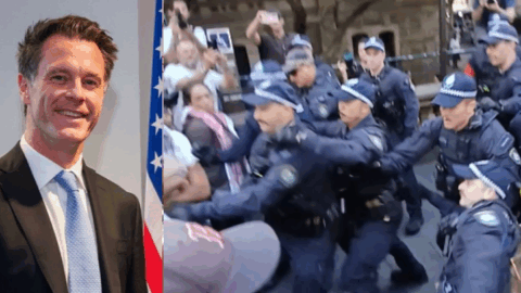 Police brutality at Sydney Protest