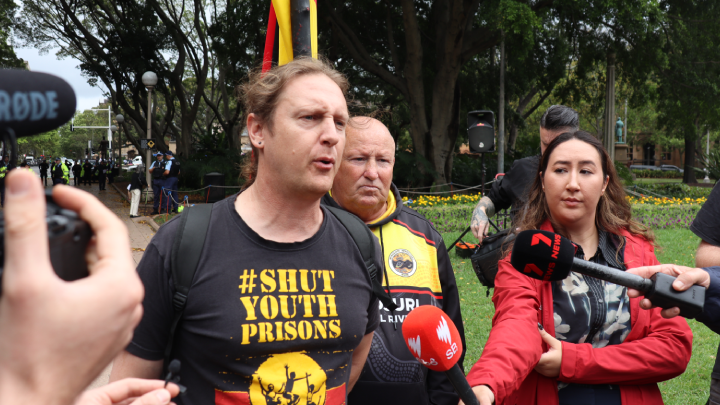 UTS Jumbunna Institute Associate Professor Paddy Gibson addressed the press UTS Jumbunna Institute Associate Professor Paddy Gibson addressed the press