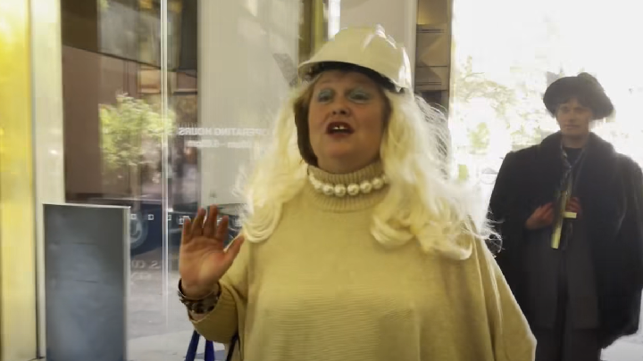 Gina Minehard, Peta Philewrangler and Moregun Chase entering the building to get the party started