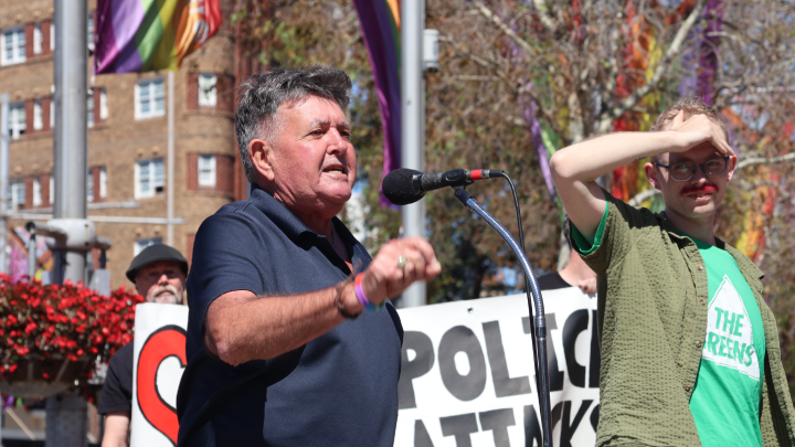 78er Mark Gillespie warned of a creeping authoritarianism in NSW, of which the Oxford Street raids are a part