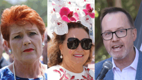 Gina Rinehart, Pauline Hanson and David Shoebridge