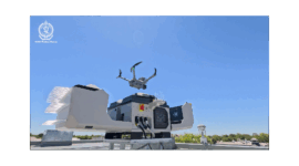 A PolAir Remote NSW police drone on top of Moree police station. Photo credit NSW police press photo