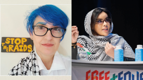 Scarlet Alliance policy and advocacy manager Dr Elena Jeffreys (left) and Scarlet Alliance migration policy analyst Aysha Zaharin (right)
