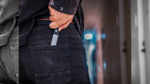 Knife in public place