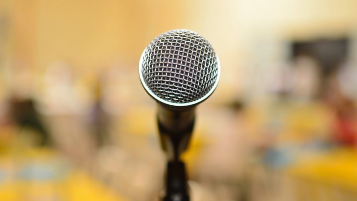 Microphone on stage