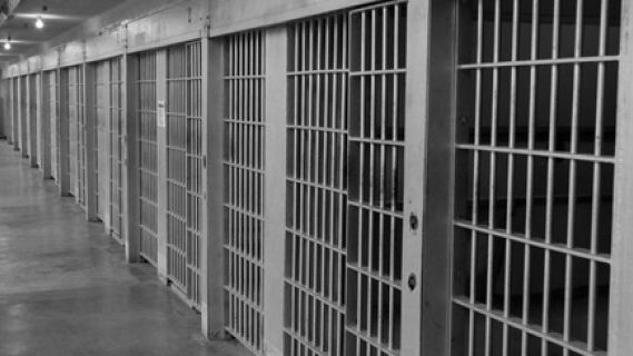 Row of prison cells